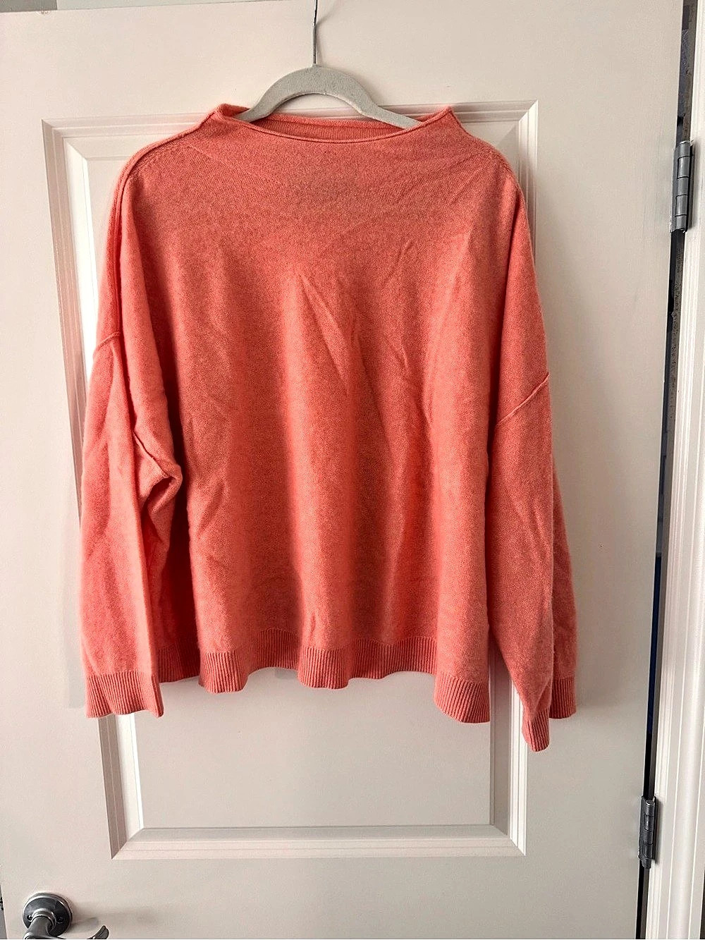 Anthropologie cashmere funnel Neck Sweater in Orange Size 2x Like New